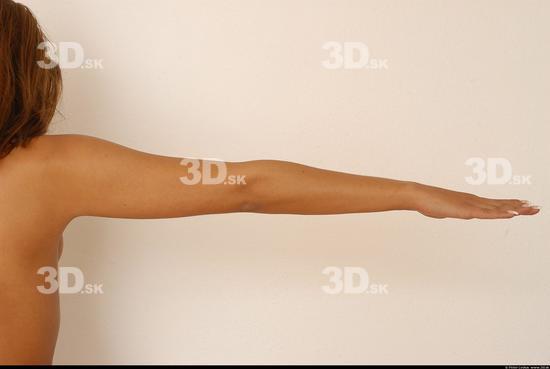 Arm Whole Body Emotions Woman Nude Underwear Slim Studio photo references