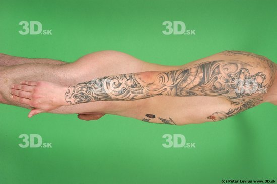 Man White Tattoo Underweight Male Studio Poses