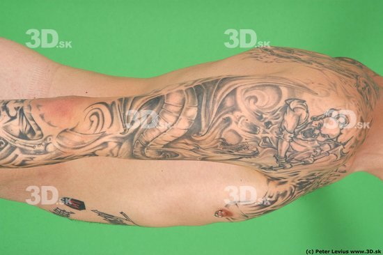 Man White Tattoo Underweight Male Studio Poses