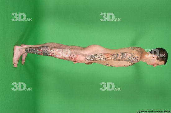 Man White Tattoo Underweight Male Studio Poses