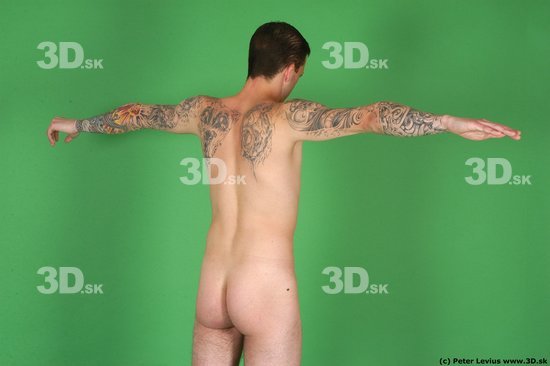 Man White Tattoo Underweight Male Studio Poses