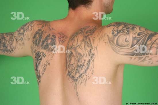 Man White Tattoo Underweight Male Studio Poses