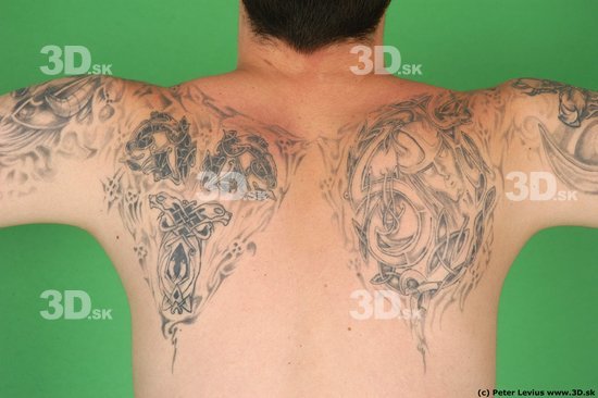 Man White Tattoo Underweight Male Studio Poses