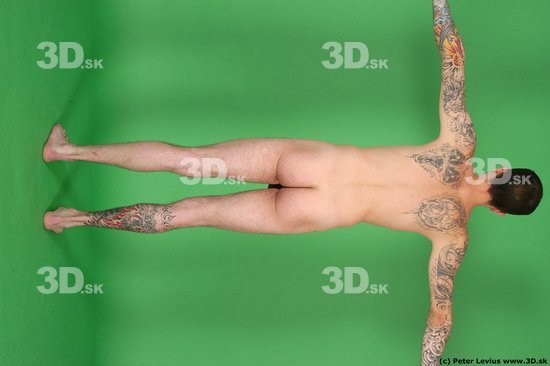 Man White Tattoo Underweight Male Studio Poses