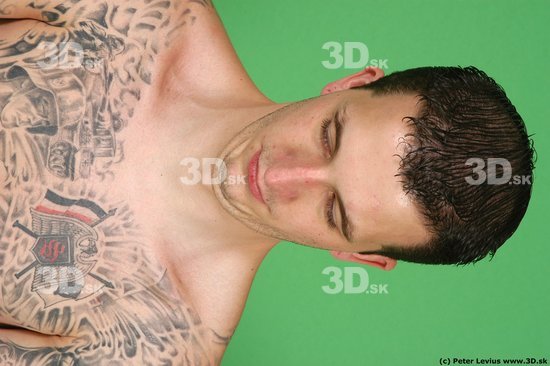 Man White Tattoo Underweight Male Studio Poses