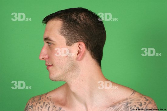 Man White Tattoo Underweight Male Studio Poses