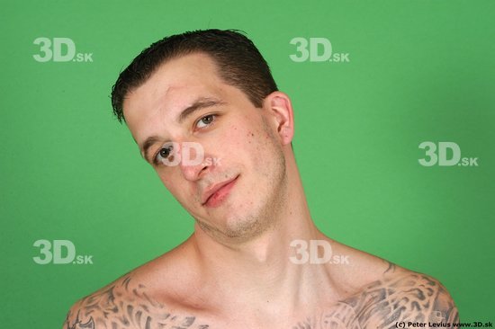 Man White Tattoo Underweight Male Studio Poses