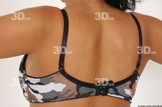 Whole Body Back Emotions Woman Hand pose Underwear Chubby Studio photo references