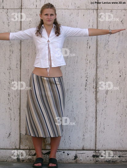 Whole Body Woman T poses Casual Slim Street photo references