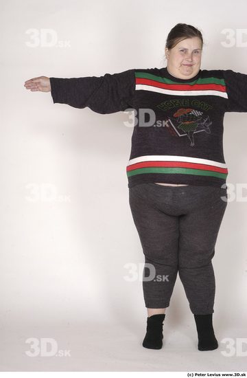 Whole Body Woman White Casual Overweight