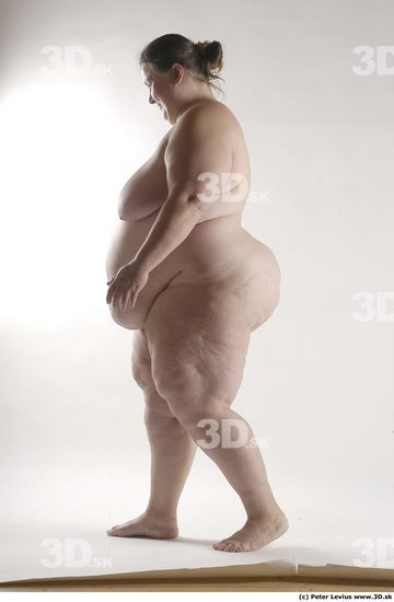 Whole Body Woman Animation references Nude Overweight Studio photo references