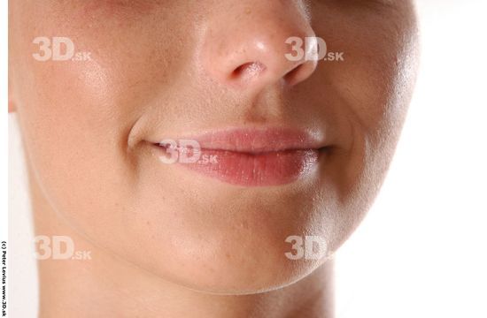 Mouth Whole Body Emotions Woman Nude Slim Studio photo references