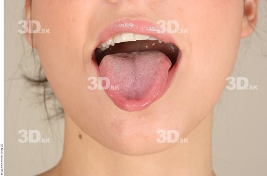 Tongue Woman White Chubby