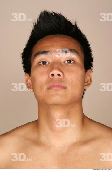 Whole Body Head Man Animation references Asian Nude Underwear Athletic Studio photo references