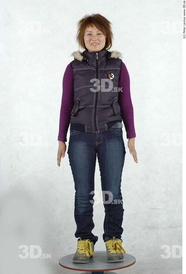 Whole Body Woman Asian Casual Average Studio photo references