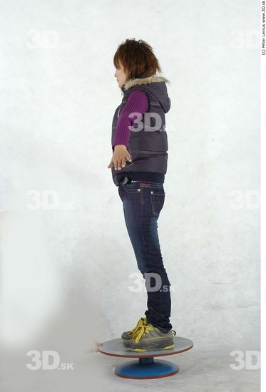 Whole Body Woman Asian Casual Average Studio photo references