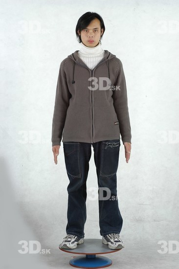 Whole Body Man Asian Casual Slim Studio photo references