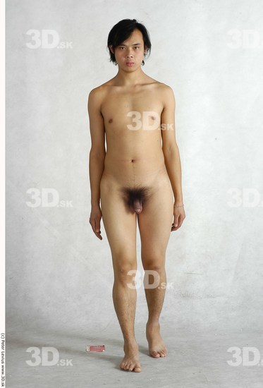 Whole Body Phonemes Man Asian Nude Slim Male Studio Poses