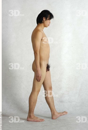 Whole Body Phonemes Man Asian Nude Slim Male Studio Poses