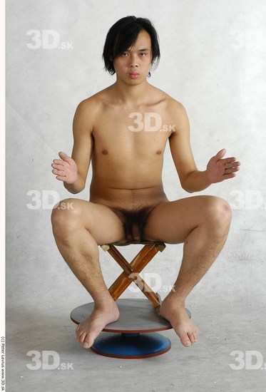 Whole Body Phonemes Man Asian Nude Slim Male Studio Poses