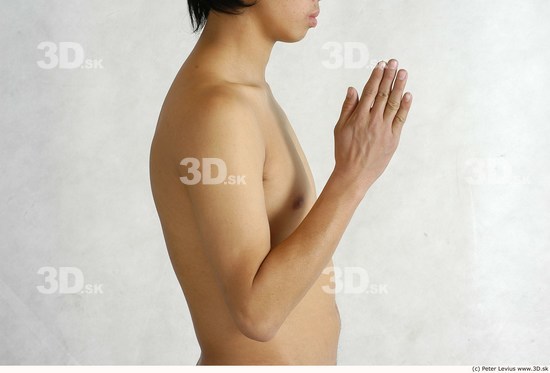 Whole Body Phonemes Man Asian Nude Slim Male Studio Poses