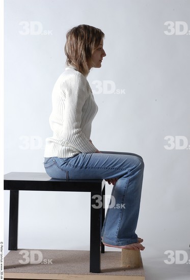 Whole Body Woman Artistic poses White Casual Slim