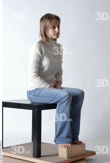 Whole Body Woman Artistic poses White Casual Slim