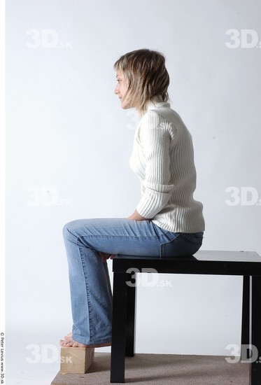 Whole Body Woman Artistic poses White Casual Slim