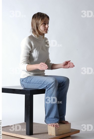 Whole Body Woman Artistic poses White Casual Slim