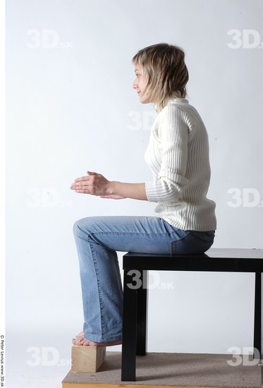 Whole Body Woman Artistic poses White Casual Slim