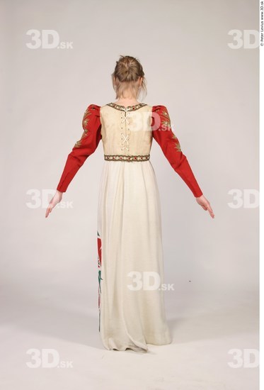 Whole Body Woman White Historical Slim Costume photo references