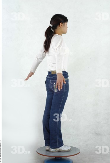 Whole Body Woman Asian Casual Slim Chubby Studio photo references