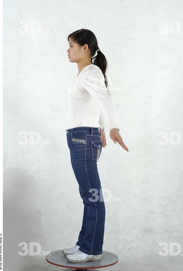 Whole Body Woman Asian Casual Slim Chubby Studio photo references