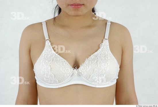 Chest Whole Body Woman Asian Underwear Slim Chubby Studio photo references