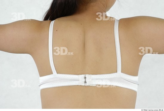 Whole Body Back Woman Asian Underwear Slim Chubby Studio photo references