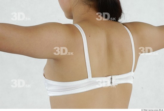 Whole Body Back Woman Asian Underwear Slim Chubby Studio photo references