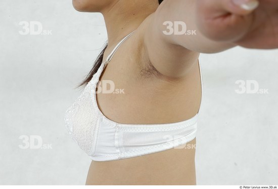 Chest Whole Body Woman Asian Underwear Slim Chubby Studio photo references