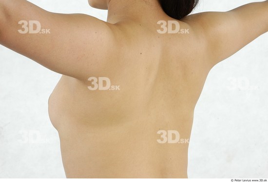 Whole Body Back Woman Asian Nude Slim Chubby Studio photo references