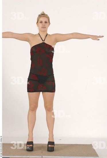 Whole Body Woman T poses Casual Slim Studio photo references