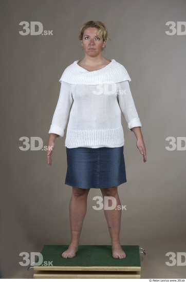 Whole Body Woman Casual Overweight Studio photo references