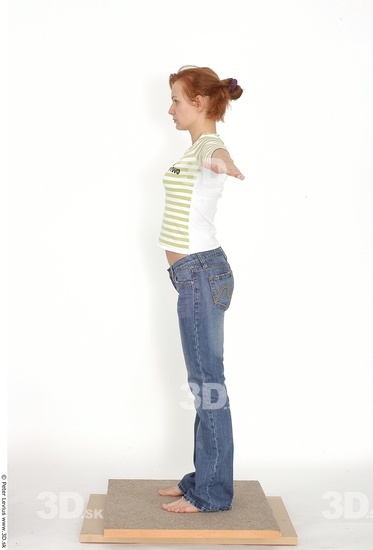 Whole Body Woman T poses White Casual Slim