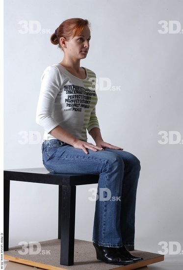 Whole Body Woman Artistic poses White Casual Slim