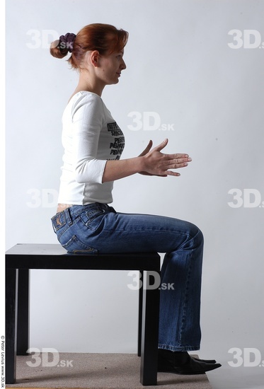 Whole Body Woman Artistic poses White Casual Slim