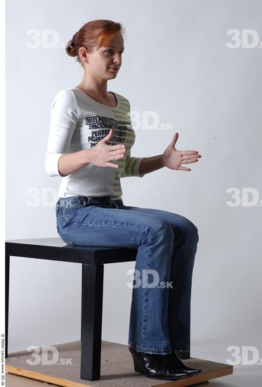 Whole Body Woman Artistic poses White Casual Slim