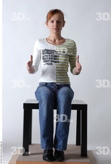 Whole Body Woman Artistic poses White Casual Slim