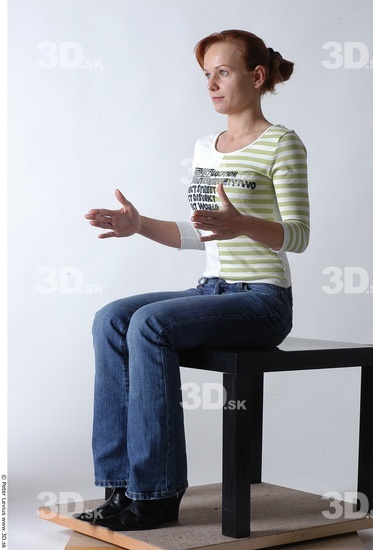 Whole Body Woman Artistic poses White Casual Slim