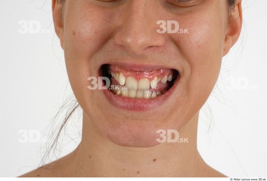 Whole Body Teeth Woman Athletic Studio photo references