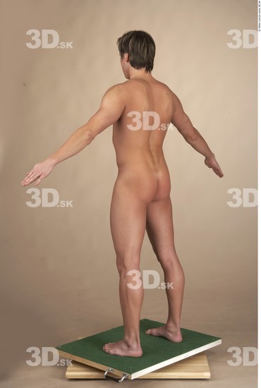 Whole Body Man Nude Muscular Studio photo references