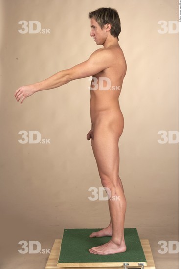 Whole Body Man Nude Muscular Studio photo references