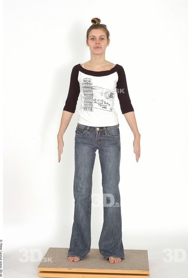 Whole Body Woman Casual Slim Studio photo references